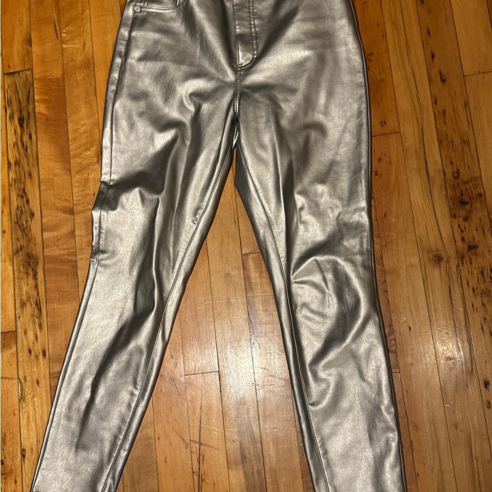 Express Gold Metallic Faux Leather High Rise Skinny
Leggings
